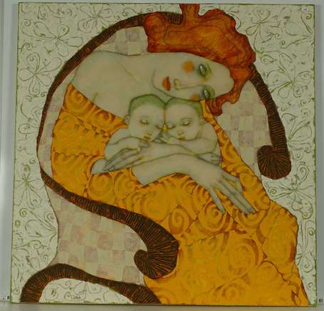 VEILHAN Cécil (1965- ) Maternité Acrylique sur 