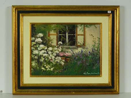 VANDERSTRAETEN Léa (1929- ) Jardin fleuri Huile 