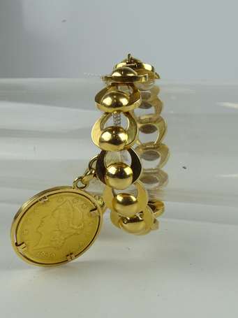 Bracelet articulé en or 750°/°°° les mailles 