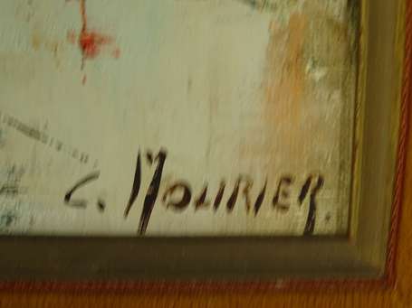 MOURIER C. Xxé Le port Huile sur toile signée en 