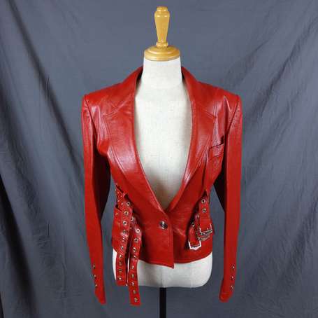 DIOR Boutique Blouson court en agneau rouge, 