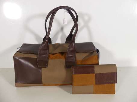 MISSONI - Sac en patchwork de cuir, daim et toile 