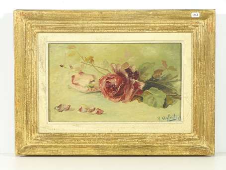 AGLIETTI Roméo (1878-1956) Roses Huile sur toile, 