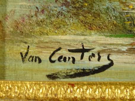 VAN CANTERS (XXé) - Paysage à la marre Huile sur 