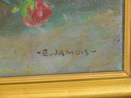 JAMOIS Edmond Victor  (1876-1975) Bouquet Huile 