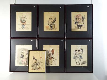 BOUCHEZ 7 caricatures charge de Victor Schoelcher,