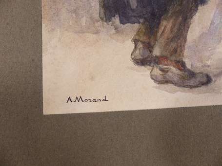 MORAND A. (XXe) Vagabonds 2 aquarelles signées en 