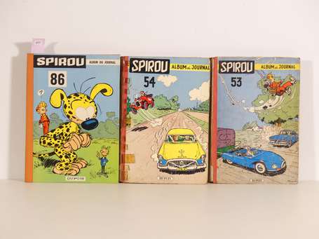 Spirou : 3 reliures du journal : 53, 54 et 89 en 