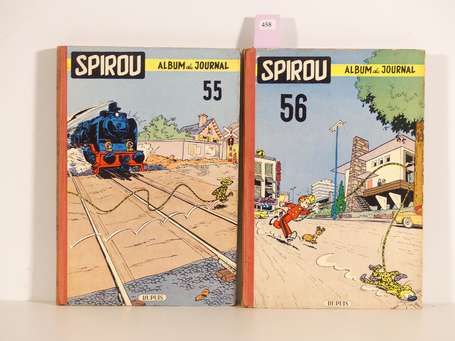 Spirou : 2 reliures du journal : 55 et 56 en état 