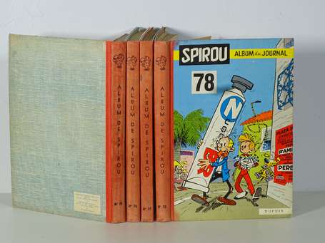 Spirou : 4 reliures du journal : 75, 76, 77 et 78 