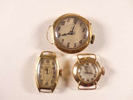 Lot de quatre boitiers de montre en or 18K 