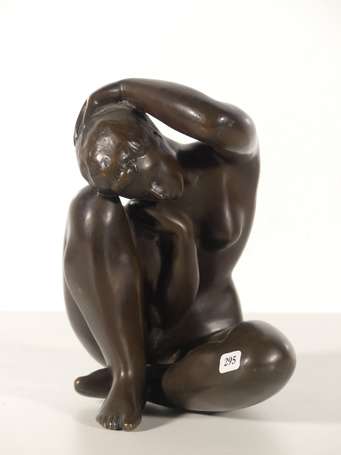 TERRIERE Jean (1934-) - Rêverie. Sujet en bronze 