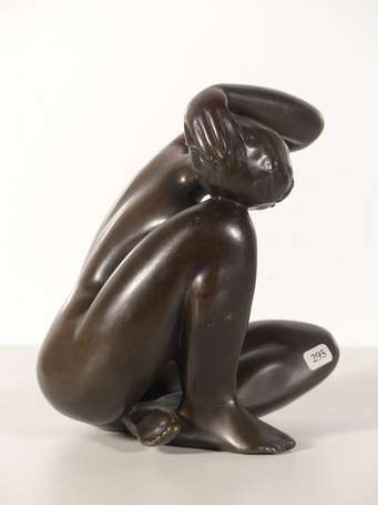 TERRIERE Jean (1934-) - Rêverie. Sujet en bronze 