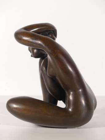 TERRIERE Jean (1934-) - Rêverie. Sujet en bronze 