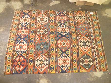 Kilim  caucasien (chaine et trame en laine),  