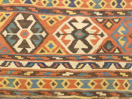 Kilim  caucasien (chaine et trame en laine),  