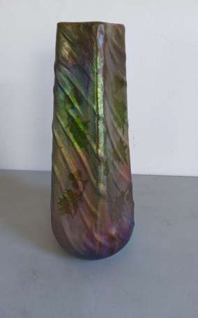 MASSIER Jérôme Fils (1850-1916) - Vase tube à pans