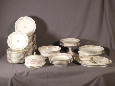 LIMOGES - Service de table 51 pièces en porcelaine