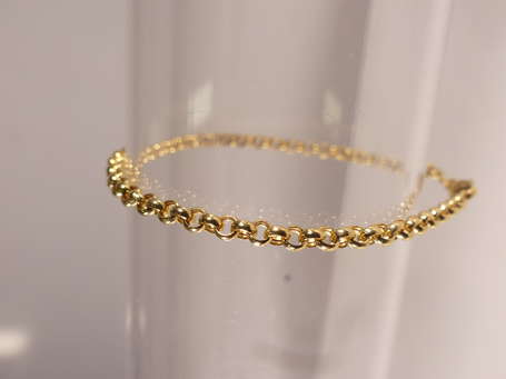 Bracelet en or jaune 18K (750°/00) maille jaseron,