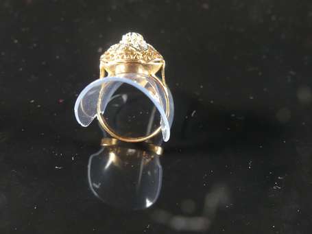 Bague marguerite en or jaune 18K (750°/00) elle 