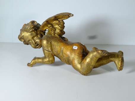 Angelot. Sujet en bois sculpté doré. XVIIIè siècle