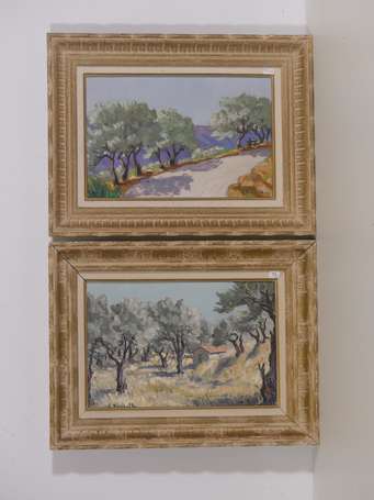 VAPAILLE E. Xxè siècle Paysage de Provence Deux 