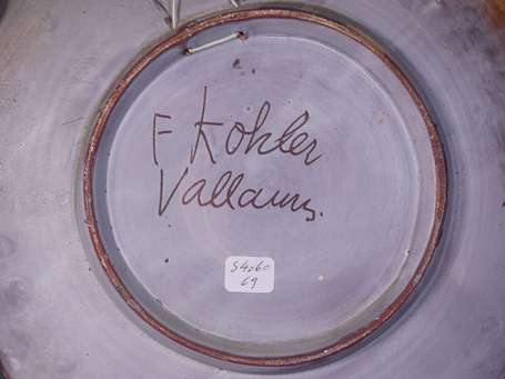 KOHLER Fernande (XXè siècle), Vallauris - Plat 