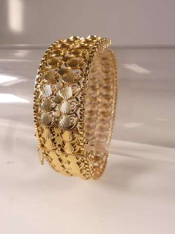 Bracelet ruban en or jaune 18K (750°/00), fermoir 