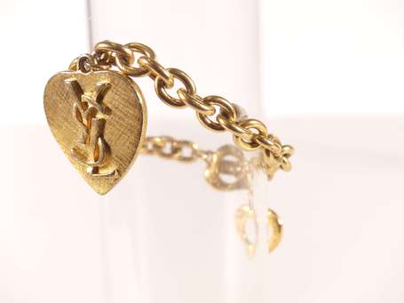 YVES SAINT LAURENT - Bracelet en métal doré maille