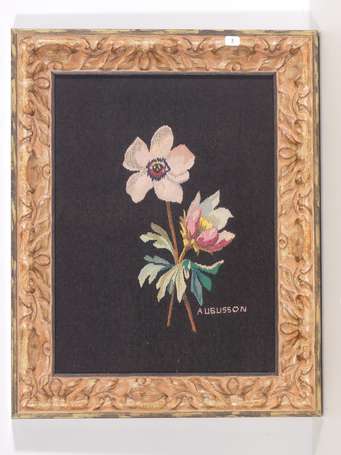 AUBUSSON - Magnolias. Panneau de tapisserie 