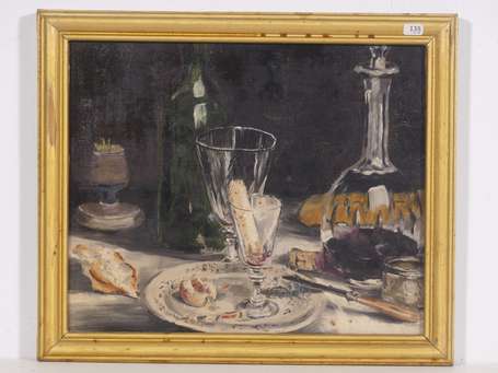 ECOLE XXè siècle Nature morte Deux huiles sur 