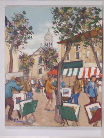 LE TURCQ Arnaud (1961-) Place du Tertre Huile sur 