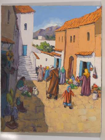 LE TURCQ Arnaud (1961-) Le Souk à Chefchaouen 