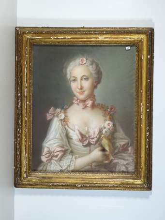 ECOLE XVIIIe - Portrait de Charlotte de la Verdure