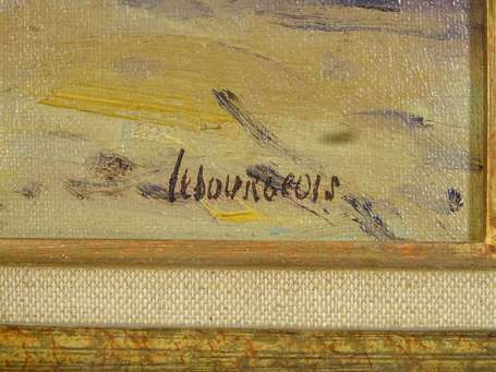 LE BOURGEOIS XXe - Bord de mer. Huile sur toile, 