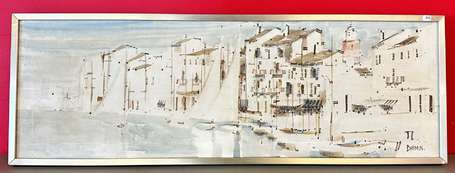 DAMIN Georges (né en 1942) - Saint Tropez. Huile 