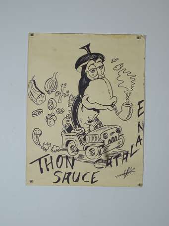 SAUPIQUET Thon Sauce Catalane : Dessin original de