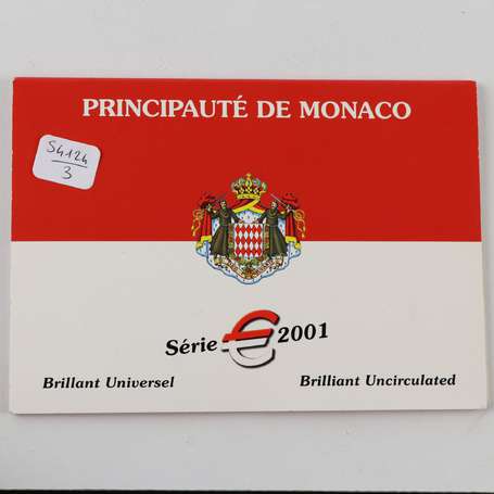 Principauté de Monaco, série des Euros année 2001 