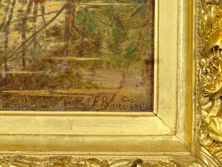 BAUDIN Félix (1848 - 1909) - Rivière sous bois. 