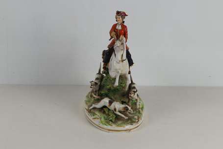 Groupe en porcelaine figurant une scène de chasse 