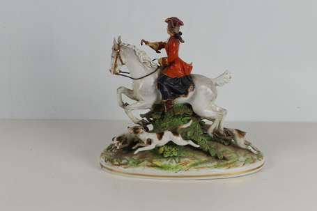 Groupe en porcelaine figurant une scène de chasse 