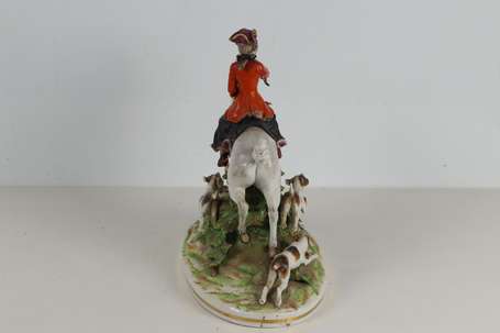 Groupe en porcelaine figurant une scène de chasse 