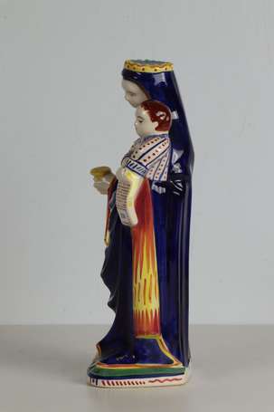 HENRIOT Quimper - Sainte Vierge. Statuette en 