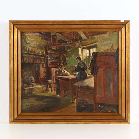 MIDY Arthur (1887-1944) - Intérieur au Faouët. 