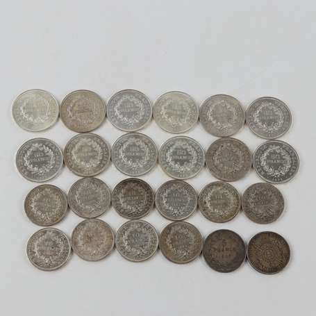 Lot de 12 pièces en argent  de 50F Hercule + 