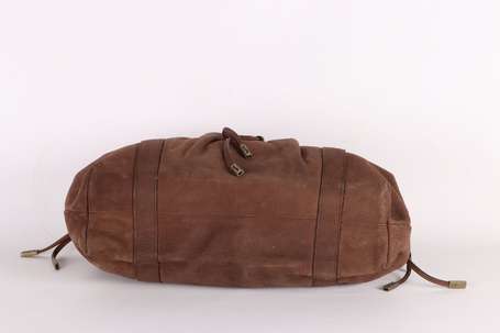 SABRINA - Sac porté main en nubuck chocolat, 
