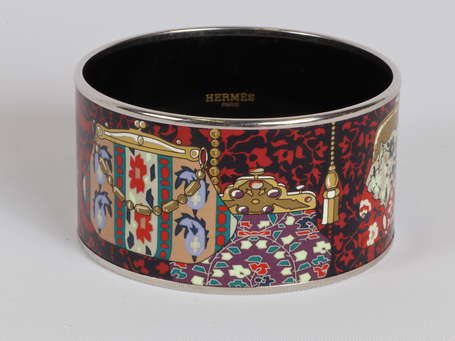 HERMES Paris - Large bracelet jonc en métal 