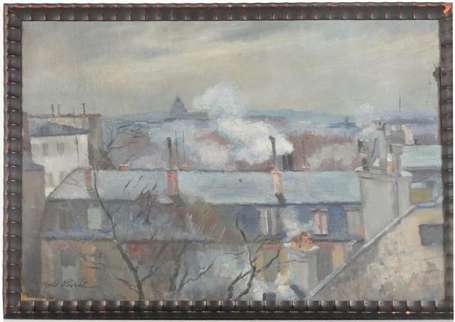 Levrel René 1900-1981 Toits de Nantes. Huile sur 