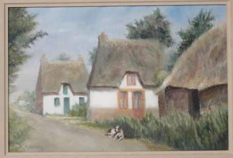 SESTON Paul (1905-1985). Maisons à Fédrun en 