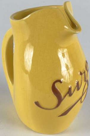 SUZE : Pichet en faïence jaune, modèle 